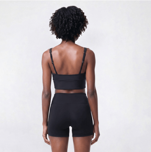 Womens Cupshe Solid Cinched Front Cropped Tankini Swim Top