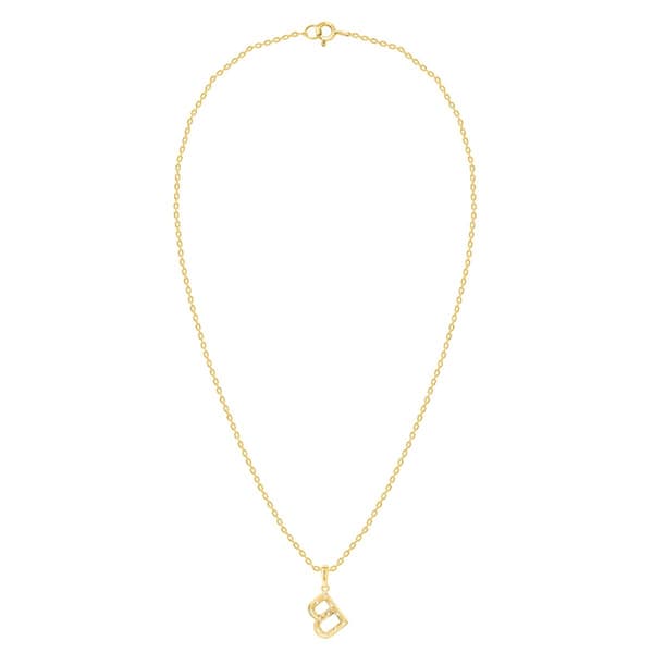 Nova Star® Gold Plated Lab-Grown Diamond Initial B Pendant