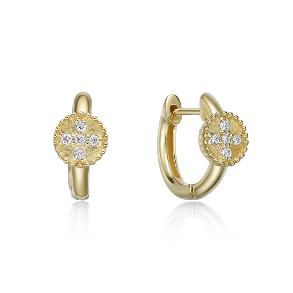Brilliant Grown 18kt. Gold-Plated Lab-Grown Diamond Hoop Earrings