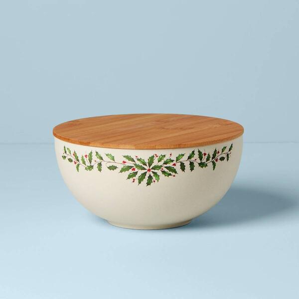 Lenox&#40;R&#41; Holiday Serving Bowl with Bamboo Lid - image 