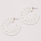 Ashley Cooper(tm) White Lace Like Raffia C Hoop Earrings - image 1