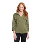 Petite Multiples Roll Tab Sleeve 2 Pocket Solid Fringe Hem - image 1