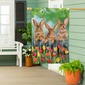 Evergreen Whimsy Bunny Trio Suede House Flag - image 2