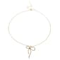 Ashley Gold-Tone Chain Rhinestone Bow Pendant Necklace - image 1
