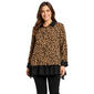 Womens Zac & Rachel Long Sleeve Printed Flocked Hacci 2 Fer - image 1