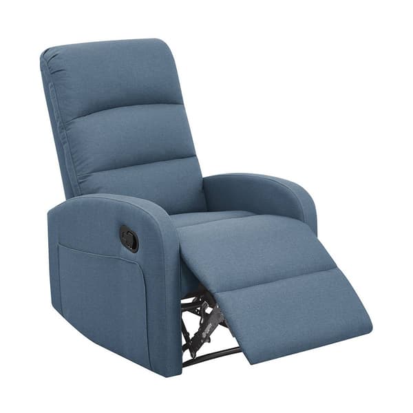 New Ridge Home Goods Charlotte Manual Upholstered Recliner - Blue