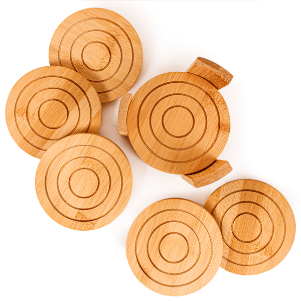 BergHOFF Bamboo 8pc. Serving Tray with Coasters Set