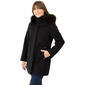 Womens Nine West Faux Wool Coat with Faux Fur Hood - image 3