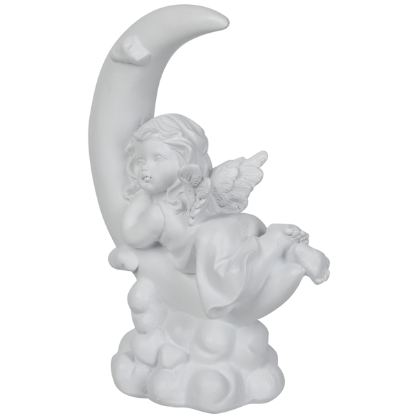Northlight Girl Cherub Laying on Crescent Moon Statue