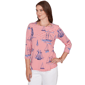 Petite Ruby Rd. Must Haves II 3/4 Sleeve Stripe Sailboat Tee - image 3