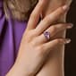 White Gold Amethyst & Diamond Cocktail Ring w/ White Sapphires - image 3