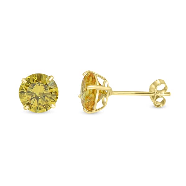 Gemstone Classics&#40;tm&#41; 14kt. 6mm Citrine Stud Earrings - image 