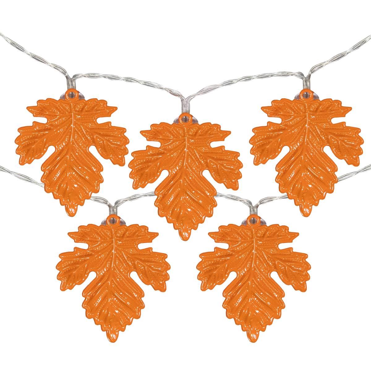 Northlight Seasonal 10ct. Orange LED Maple Leaf Fairy Lights