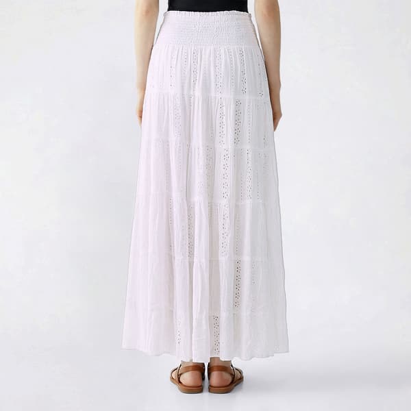Juniors Angie Eyelet Smock Waist Tier Maxi Skirt