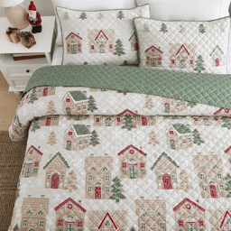 Avanti Gingerbread House 3pc. Reversible Quilt Set