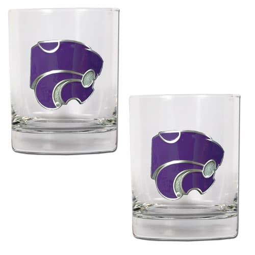 NCAA Kansas State Wildcats 2pc. Rocks Glass Set
