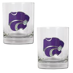 NCAA Kansas State Wildcats 2pc. Rocks Glass Set