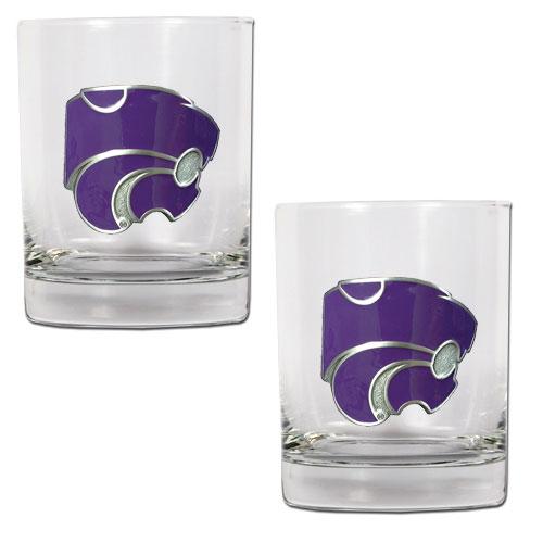NCAA Kansas State Wildcats 2pc. Rocks Glass Set