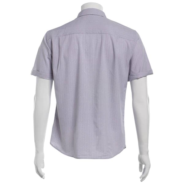 Mens Campia Short Sleeve Poly Spandex Button Down Shirt - Navy