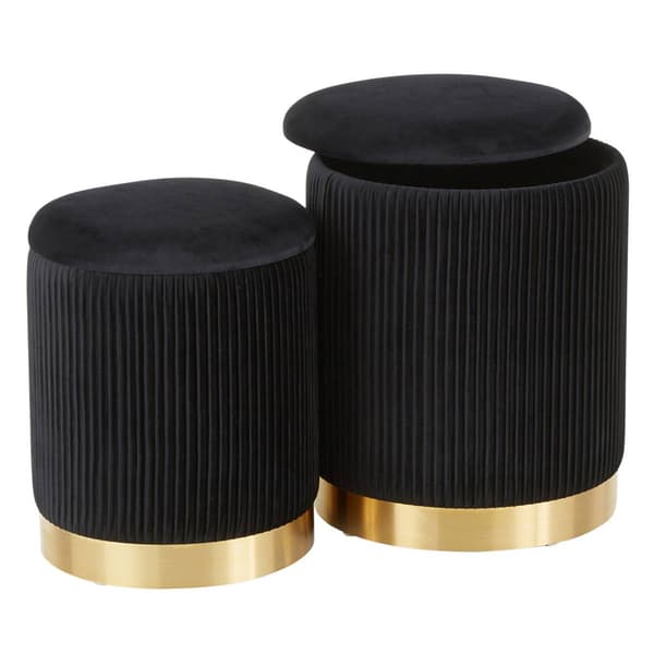 LumiSource Marla Contemporary Nesting Pleated Ottoman Set