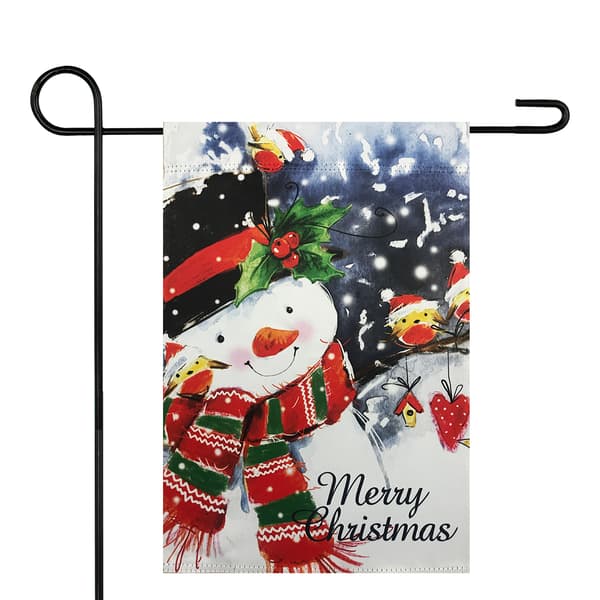 Northlight Seasonal Snowman and Birds Christmas Garden Flag