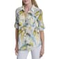 Womens DKNY Roll Tab Sleeve Graphic Blouse - image 1