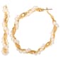 Jessica Simpson Imitation Pearl Twisted Hoop Earrings - image 1
