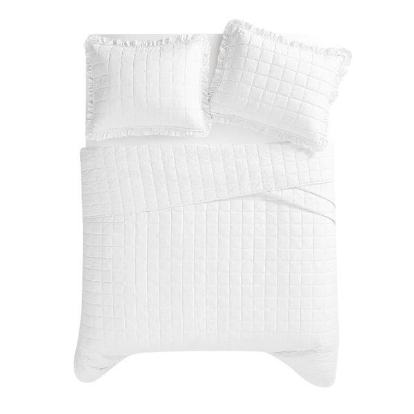 The Farmhouse by Rachel Ashwel Ruffled Washed Cotton 3pc. Quilt