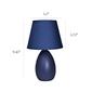 Simple Designs Mini Egg Oval Ceramic Table Lamp w/Shade-Set of 2 - image 5