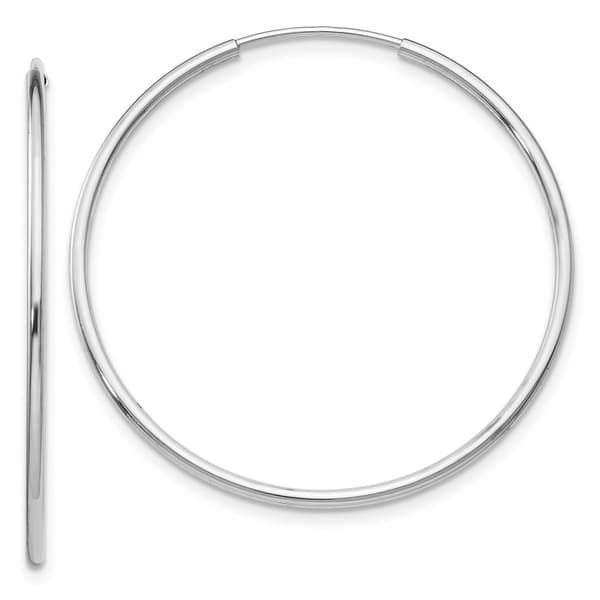Gold Classics&#40;tm&#41; 14kt. 35mm White Gold Endless Hoop Earrings - image 