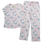 Womens White Orchid Short Sleeve Butterfly Tee & Pants Pajama Set - image 1