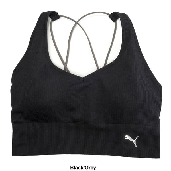 Womens Puma® Mirrored Rib Cross Back Sports Bra - image 