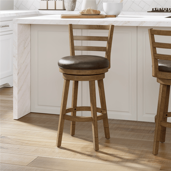 HH2 Home Ronan Slat Ladder Back Adjustable Height Swivel Stool - image 