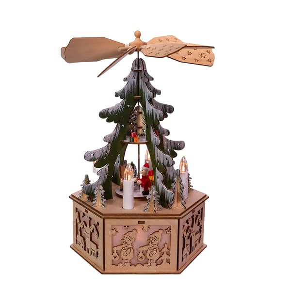 Kurt S. Adler 11in. Battery-Operated Wooden Tree Scene