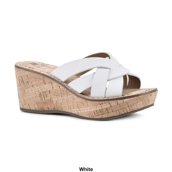 Womens White Mountain Samwell Platform Wedge Sandals