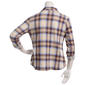 Juniors Plus No Comment Fleece Lined Plaid Flannel - Tan - image 3