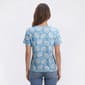 Womens Bobeau Short Sleeve Knot Front Floral Tee - image 2
