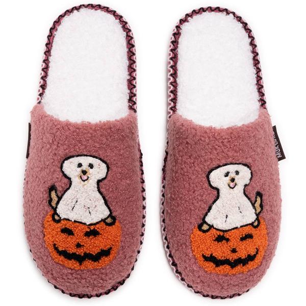 Womens MUK LUKS® Punch Needle Scuff Dog Ghost Slip On Slippers