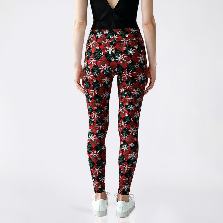 Juniors Derek Heart Red Snowflake Christmas High Rise Leggings