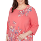 Plus Size Alfred Dunner Austin 3/4 Sleeve Etched Floral Blouse - image 5
