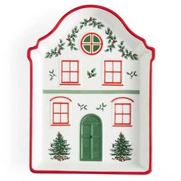 Spode Christmas Village Tidbit Tray - Red