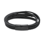 Mens Lynx Black Ion Plated & Black Leather Bracelet - image 3