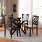 Baxton Studio Miela Two-Tone Dark Brown Wood 5pc. Dining Set - image 7