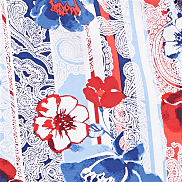 Petite Ruby Rd. Americana Chic Riviera Floral Stripe Tee