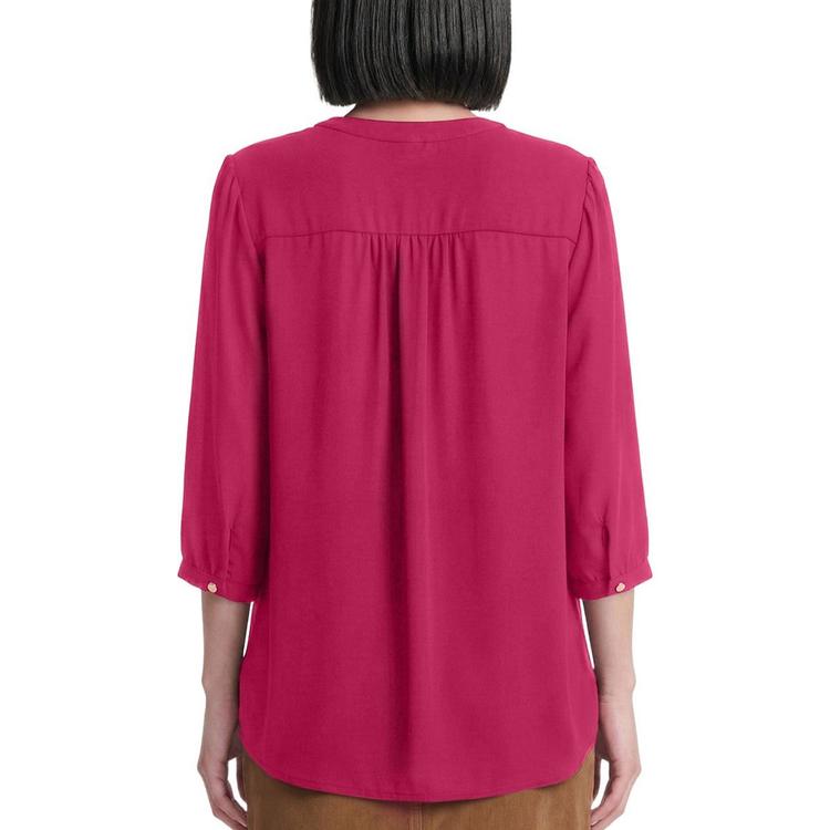 Petite Jones New York 3/4 Sleeve V-Neck Button Front Blouse
