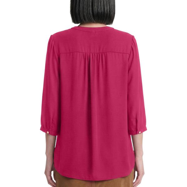 Petite Jones New York 3/4 Sleeve V-Neck Button Front Blouse