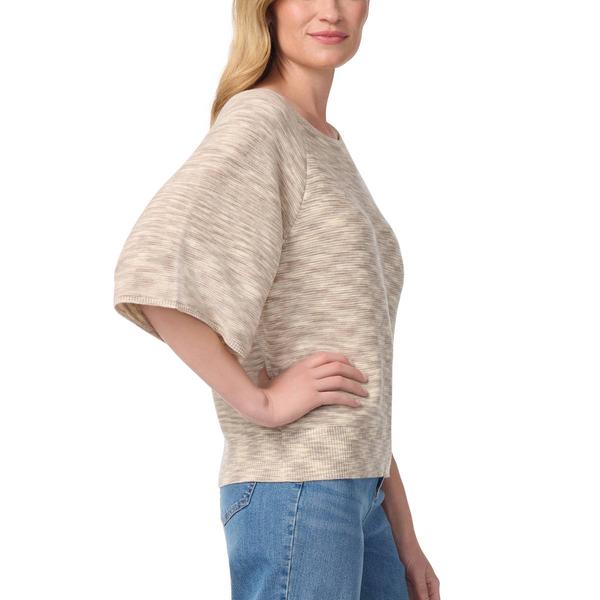Petite Gloria Vanderbilt Amora Elbow Sleeve Space Dye Sweater