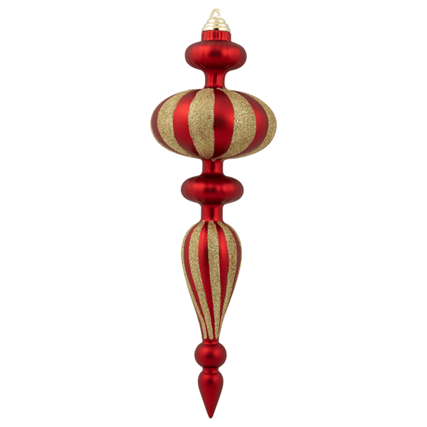 Northlight 4pc. Red & Gold Finial 14in. Christmas Ornaments