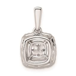 Pure Fire 14kt. White Gold White Sapphire Halo Pendant
