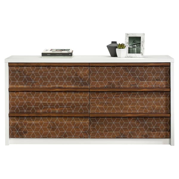 Sauder Harvey Park Six Drawer Dresser - Soft White